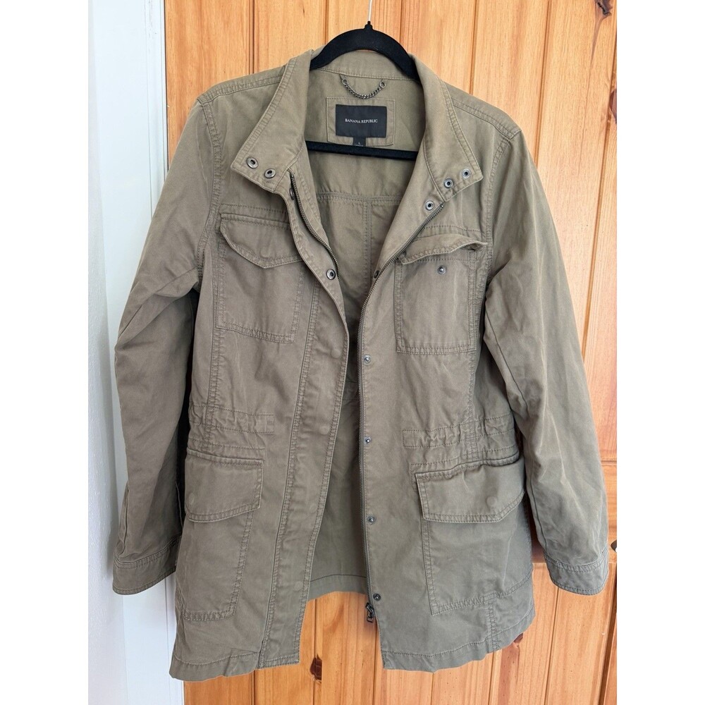 Banana Republic Women’s Cargo Utility Jacket Safari Jacket SZ L Military Grunge